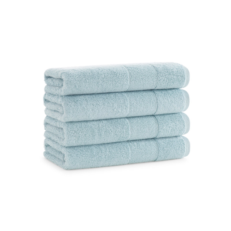 Essuie-mains Harksdale en coton turc (paquet de 4), Bleu argenté