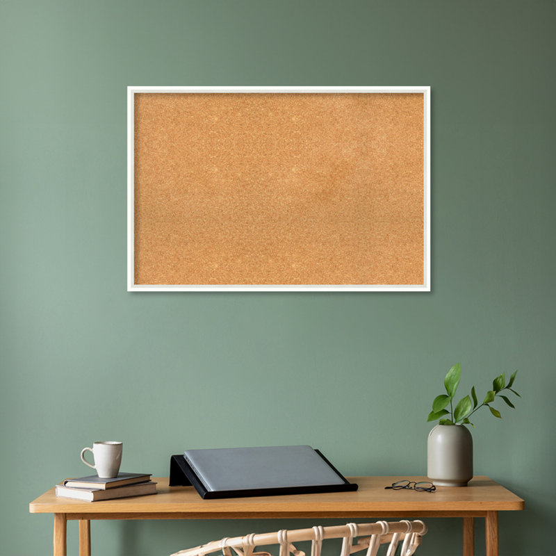 Petit tableau d'affichage en liège mural Lucie, H 25 po x l 37 po x P 2 po, Bois blanc