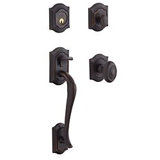 Bethpage Handleset with Double Cylinder Deadbolt and Door Knob and Rosette