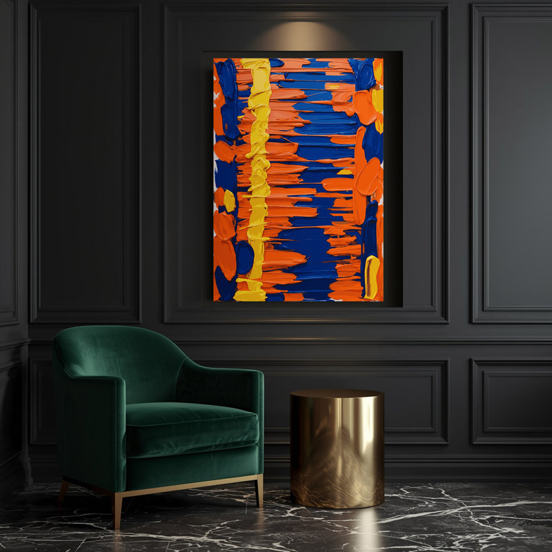 Art abstrait sur toile 46, H 14 po x l 11 po