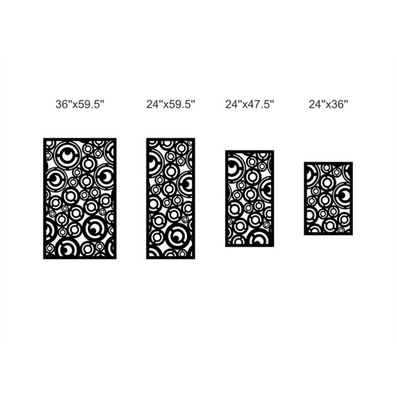 Space-Moon-Decor Metal Privacy Screen, Silver Vein, 24" W x 24" H