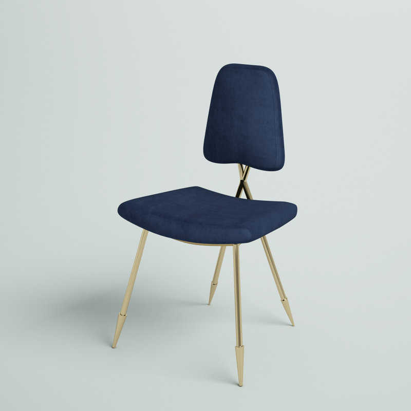 Chaise d'appoint rembourrée Ponder, Bleu marine