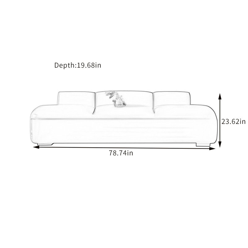 Puzio Leather Match Upholstered Bench, 23.62" H x 78.74" W x 19.68" D