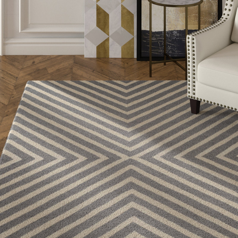 Tapis en laine touffeté à la main Albritton, Rectangle 5 pi x 8 pi