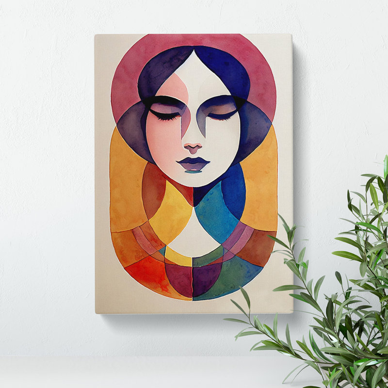 Woman Abstract Watercolour No.3 - Wrapped Canvas Print, 50cm H x 35cm W x 3cm D, Wrapped Canvas