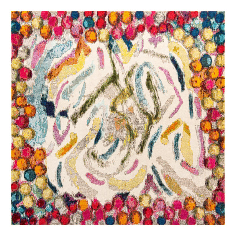 Washable Indoor Rug, Square 9'10"
