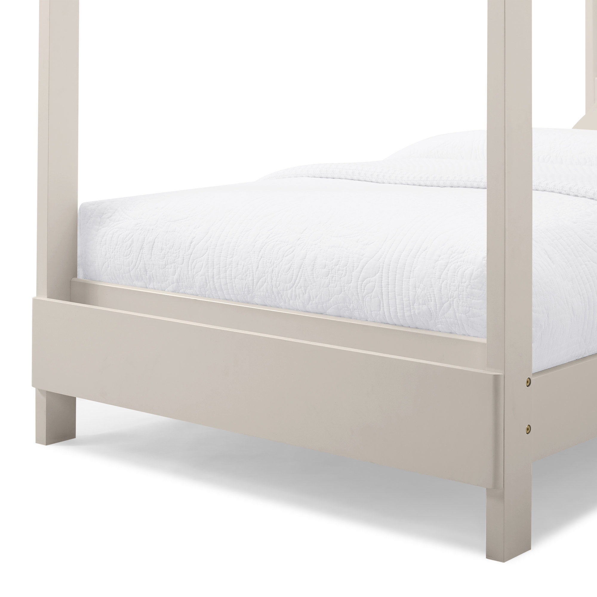 Twin Solid Wood Platform Standard Bed with Shelves by Delta Children, Soft Beige