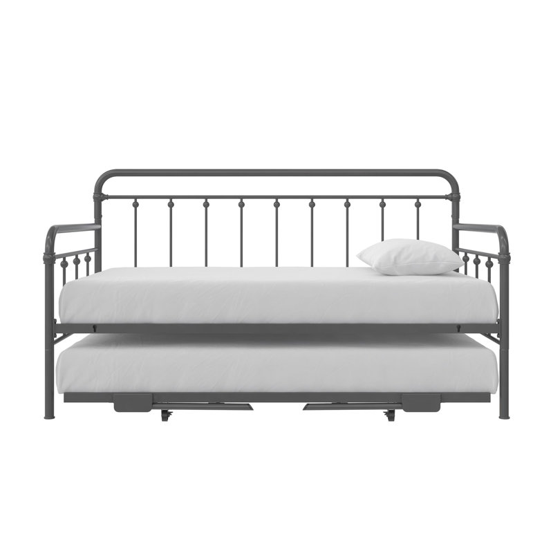 Beant Daybed with Pop Up Trundle, Twin, Gunmetal Gray