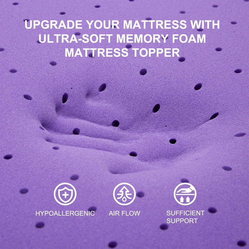 Drumraymond 2 Inch Gel Memory Foam Mattress Topper, Twin XL