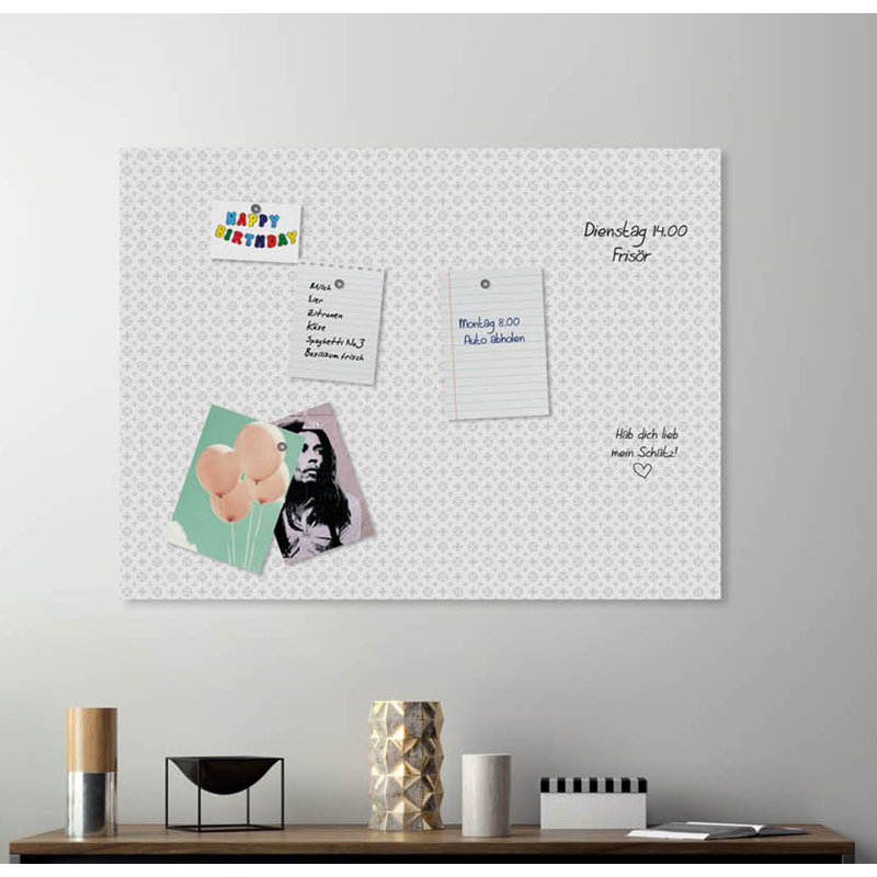 Magnetic Glass Photo Memo Board, White