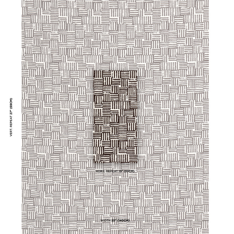 Schumacher x Caroline Z Hurley Patchwork Fabric, Cacao