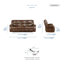 Ensemble de salon inclinable 3 pièces en cuir fleur Aulander-1415467675