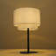 Lampe de table minimaliste à une lumière, abat-jour étagé en lin couleur avoine