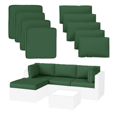 Wynee 9Pcs Outdoor Cushions Patio Sectional Cushions Replacement Set For 3 Seats (Set Of 3 Seats , 3 Backs , 2 Short Backs , 1 Ottoman Cushions)