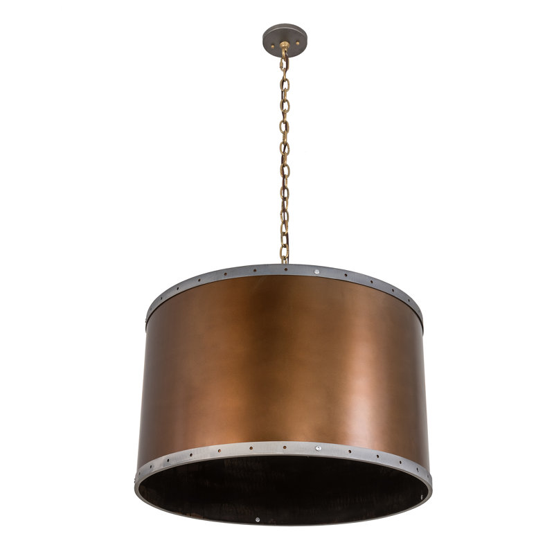 Lustre tambour 4 lumières à abat-jour Cilindro
