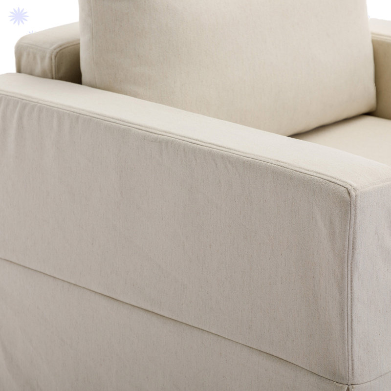 Canapé modulaire 3 pièces Idona, Mélange de lin crème