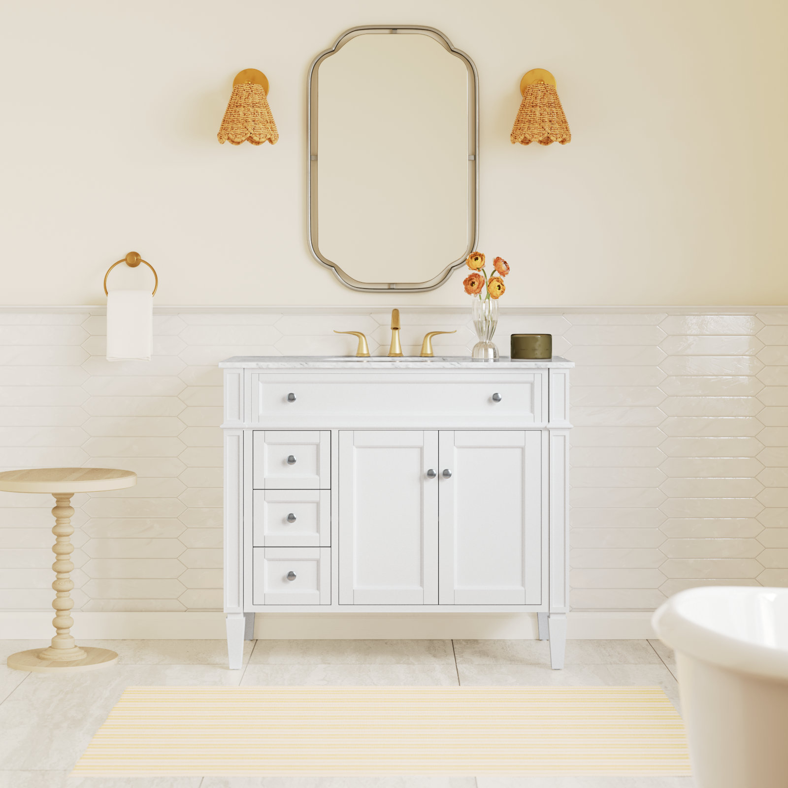 Rivers 40'' Single Bathroom Vanity, White