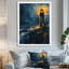 Décoration murale phare noir et bleu clair d'hiver-1079978108-1079978105