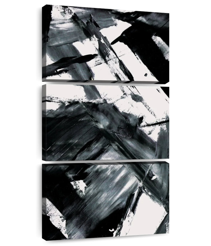 Jacobien Black Brush Strokes, 80" H x 39" W