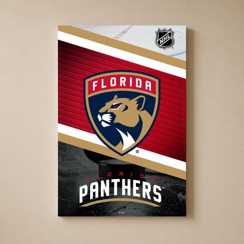 Décoration murale des Panthers de la Floride (LNH), H 36 po x l 24 po, Toile tendue, Ne s’applique pas