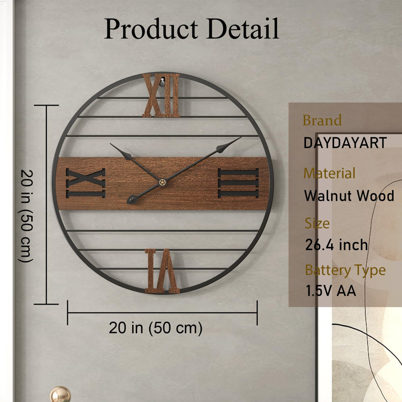 Lusila Manufactured Wood Wall Clock