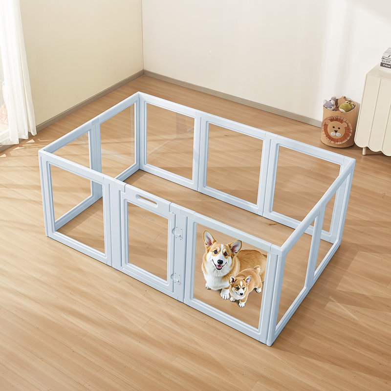 Boîte de mise-bas pour chien avec fenêtre transparente pour chien de taille moyenne , H 30,12 po x l 76 po x P 49,02 po