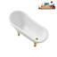 Baignoire de trempage en acrylique sur pieds 53 po avec bonde, pattes et plateau en bambou Streamline-76285537-72770252