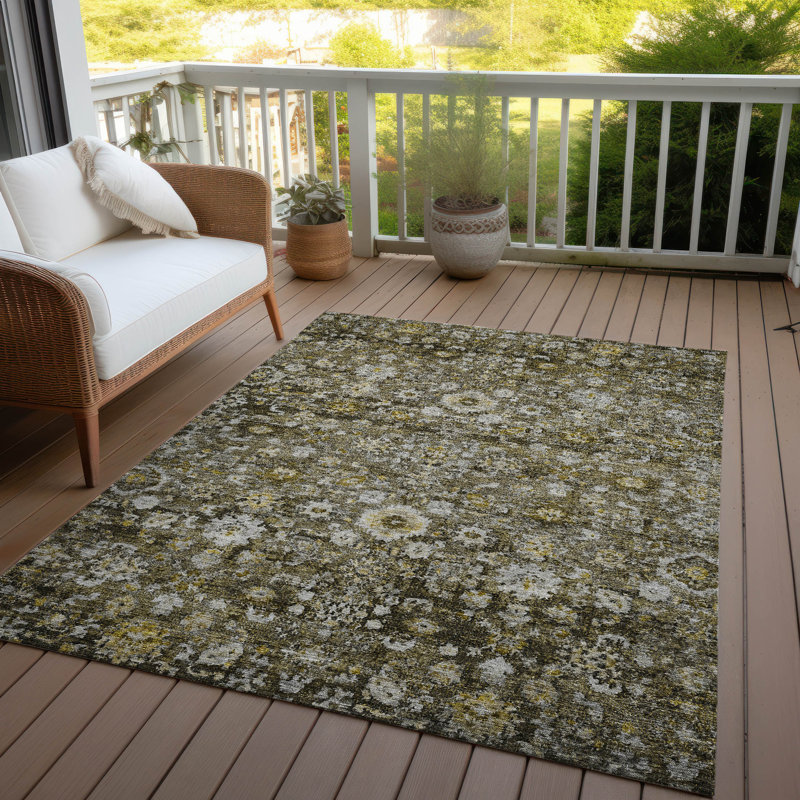Kaylani Flatweave Washable Oriental Indoor / Outdoor Rug, Rectangle 8' x 10'