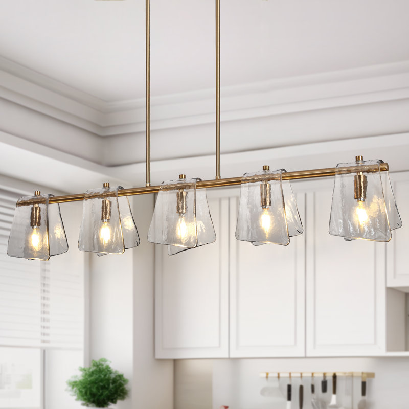 Luminaire suspendu linéaire pour îlot de cuisine à 5 lumières l 41,5 po Elisabette