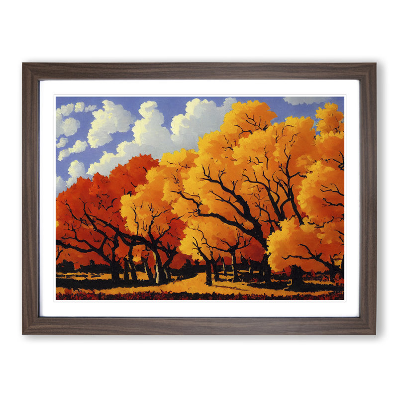 The Autumn Forest - Framed Print, 46cm H x 64cm W x 2cm D, Walnut