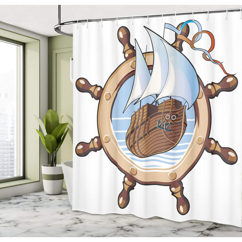 Shower Curtain with Hooks Included, 75"H x 69"W
