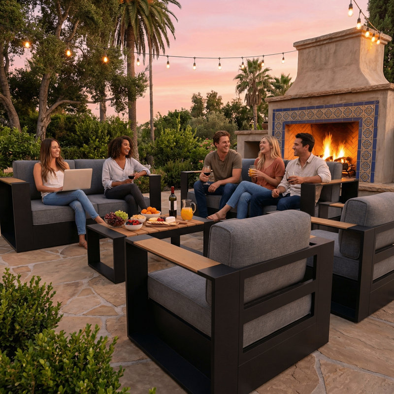 Outdoor Lounge Chair, Dark Grey