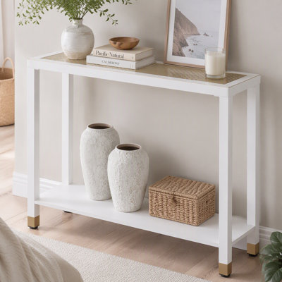 Glass Entryway Table, 2-Tier Entry Way Console Entrance Table, Narrow Sofa Table