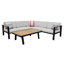 Ensemble de conversation modulaire en teck avec coussins 4 pièces Raven-1076903147