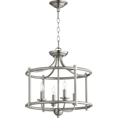Luminaire suspendu cylindrique de style lanterne à 4 lumières Herman