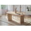 Elegant Modern Dining Table, Travertine Colour, 70 lbs Capacity | 100% Melamine Coated Particle Board, Dimensions: 70.9 x 29.5 x 35.4 inches | Stylish Solid Beige Marble Design for Contemporary Homes & Dining Rooms-1072711499-1072711501
