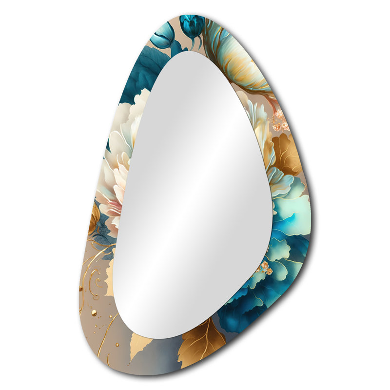 Vibrant Floral Bunch II - Miroir mural floral traditionnel aux formes asymétriques