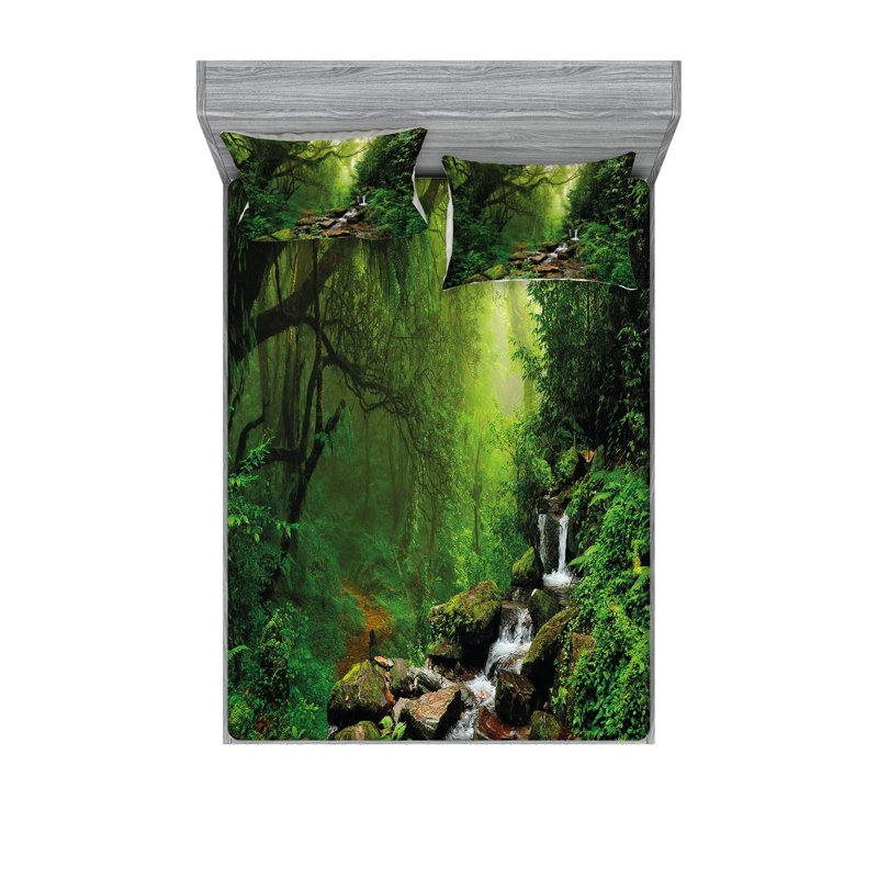 Drap-housse et coussin décoratif Ambesonne, Ensemble de draps pour lit double + 5 pièces supp