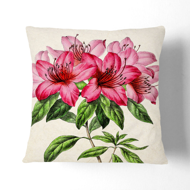 Floral Square Throw Cushion, 55cm H x 55cm W x 20cm D, White