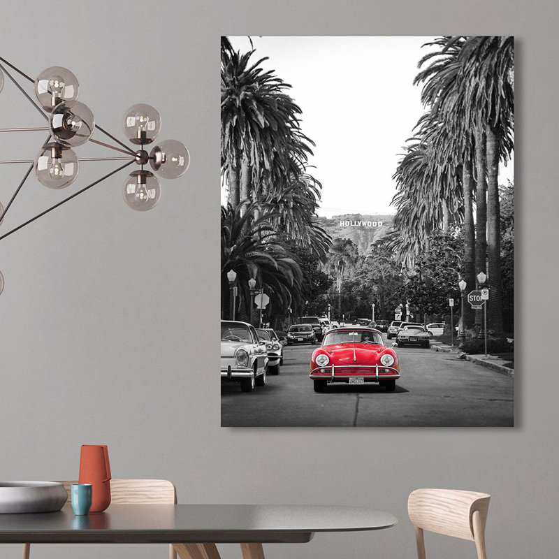 Boulevard In Hollywood - No Frame Print on Canvas, 100cm H x 70cm W x 4cm D