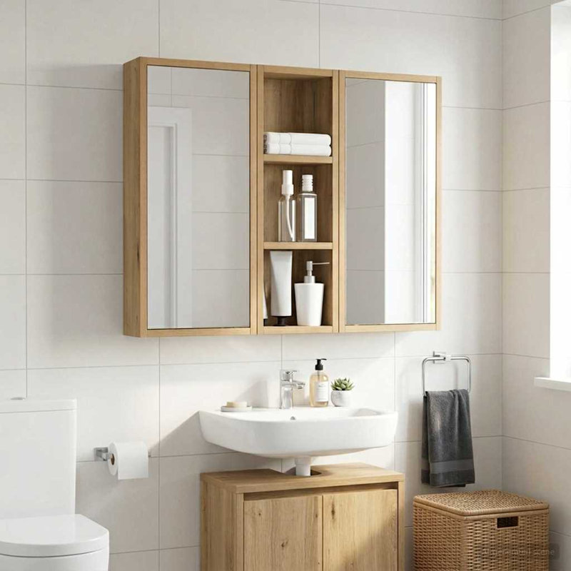 Bathroom Cabinet, 60.5cm H x 20cm W x 10cm D, Artisan Oak