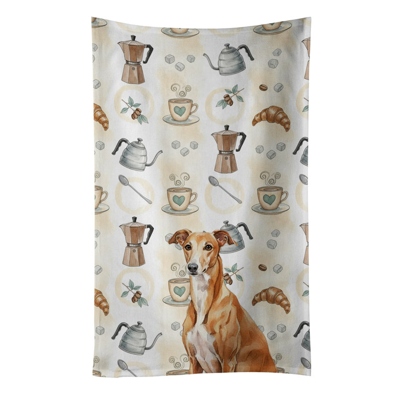 Red Greyhound Coffee Bar Kitchen Towel, Red Greyhound