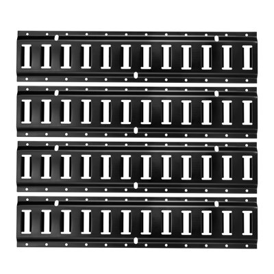 E-Track Tie-Down Rail Kit, 2 ft E Track Rails, Includes 2 Ratchet Straps & 4 O-Rings & 4 Tie-Offs with D-Ring & 2 Single Slots & 8 End Caps, Fit for Garages Vans Trailers