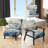Beach Scandinavian Solitude III - Velvet Upholstered Coastal Arm Chair, Coastal Beach Accent Chair