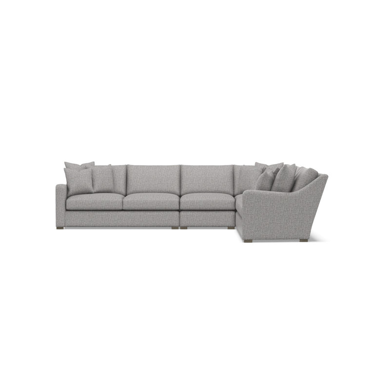 Bernhardt Ventura 4-Piece Fabric Sectional, 34.5" H x 137.5" W x 107.5" D, Right Hand Facing, Gray Polyester