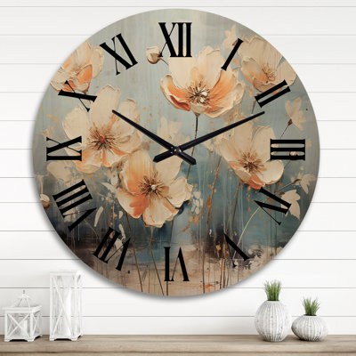 Horloge murale Teal Buttercups