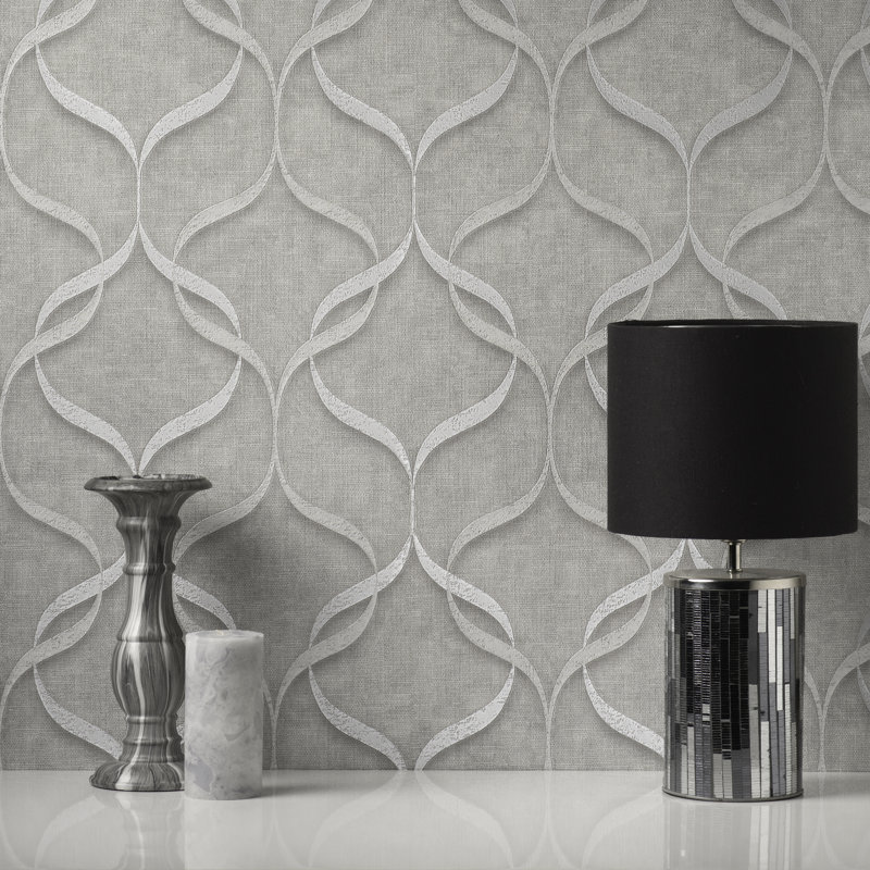 Milano Wave Italian Heavyweight Vinyl Wallpaper, Grey