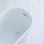 Baignoire de trempage autoportante en acrylique blanche de 67 po avec trop-plein et bonde escamotable KDK