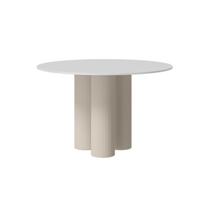 White Round Sintered Stone Dining table