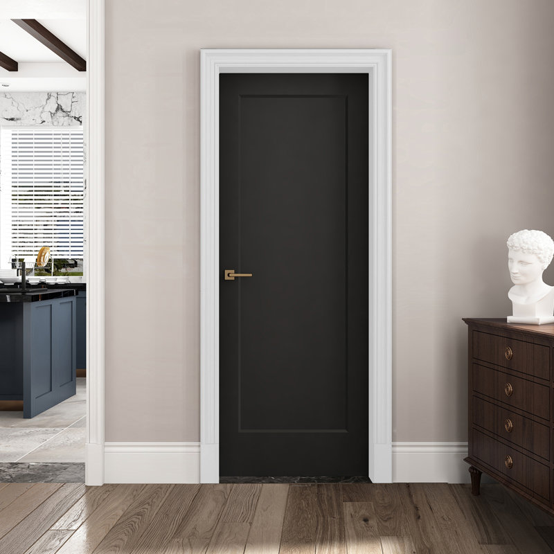 30 x 80 in.1 Panel Prefinished Laminate Black Hollow Core Composite Interior Moulded Door Slab, 30" x 80", Black